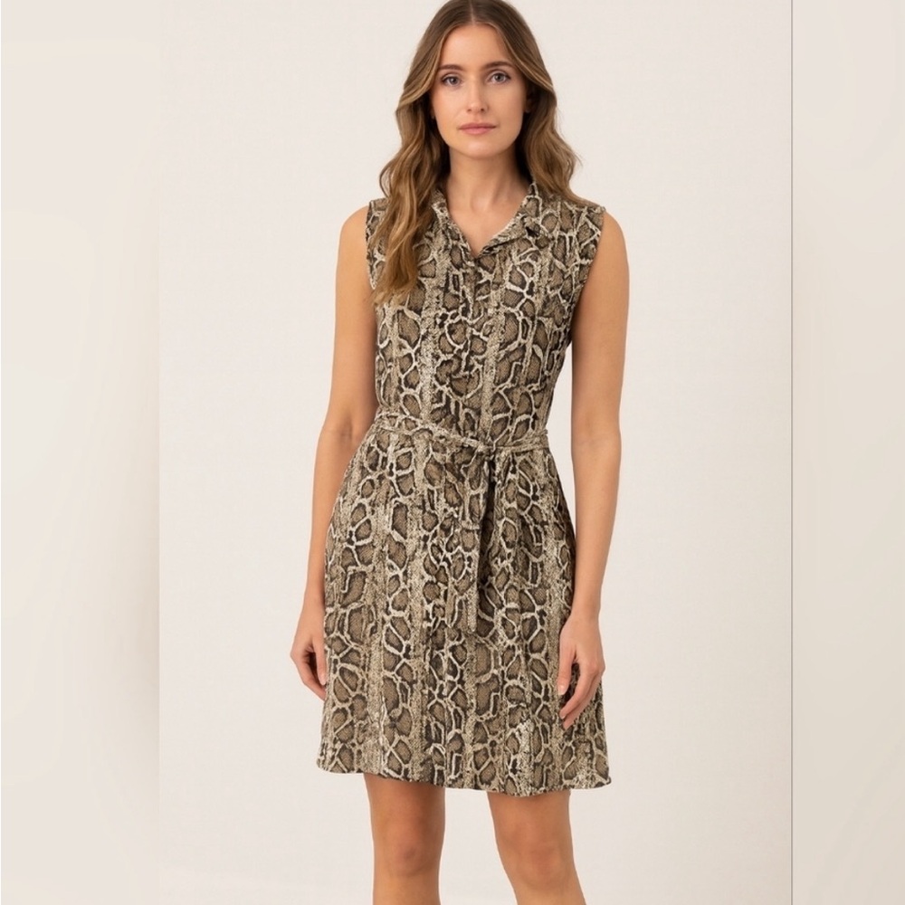 Sleeveless Snake Print Dress